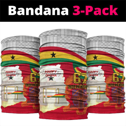 Ghana Independence Day Neck Gaiter Gana Map Happy 67 Years Anniversary LT14