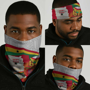 Ghana Independence Day Neck Gaiter Gana Map Happy 67 Years Anniversary LT14