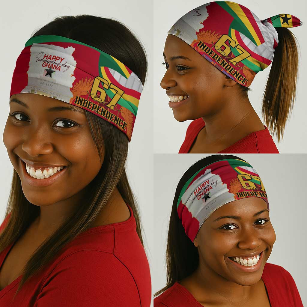 Ghana Independence Day Neck Gaiter Gana Map Happy 67 Years Anniversary LT14