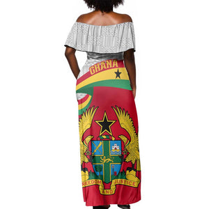 Ghana Independence Day Off Shoulder Maxi Dress Gana Map Happy 67 Years Anniversary