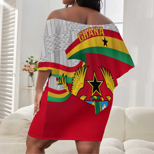 Ghana Independence Day Off Shoulder Short Dress Gana Map Happy 67 Years Anniversary LT14