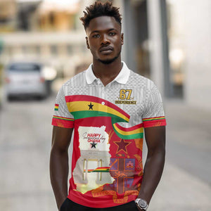 Ghana Independence Day Polo Shirt Gana Map Happy 67 Years Anniversary