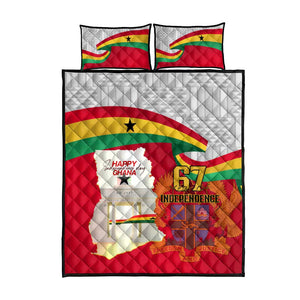 Ghana Independence Day Quilt Bed Set Gana Map Happy 67 Years Anniversary