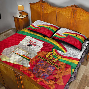 Ghana Independence Day Quilt Bed Set Gana Map Happy 67 Years Anniversary