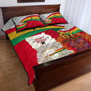 Ghana Independence Day Quilt Bed Set Gana Map Happy 67 Years Anniversary