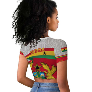 Ghana Independence Day Raglan Cropped T shirt Gana Map Happy 67 Years Anniversary