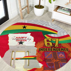 Ghana Independence Day Round Carpet Gana Map Happy 67 Years Anniversary