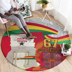 Ghana Independence Day Round Carpet Gana Map Happy 67 Years Anniversary