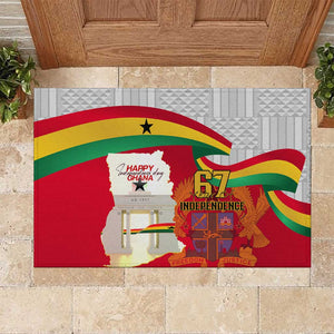 Ghana Independence Day Rubber Doormat Gana Map Happy 67 Years Anniversary