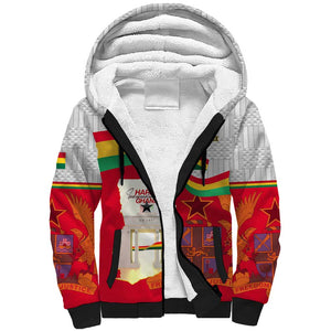 Ghana Independence Day Sherpa Hoodie Gana Map Happy 67 Years Anniversary