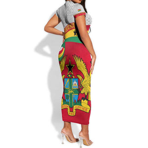 Ghana Independence Day Short Sleeve Bodycon Dress Gana Map Happy 67 Years Anniversary