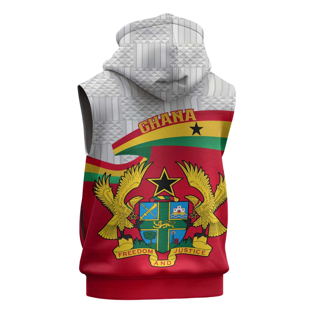 Ghana Independence Day Sleeveless Zip Hoodie Gana Map Happy 67 Years Anniversary - African Pride