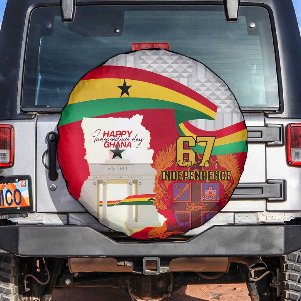 Ghana Independence Day Spare Tire Cover Gana Map Happy 67 Years Anniversary