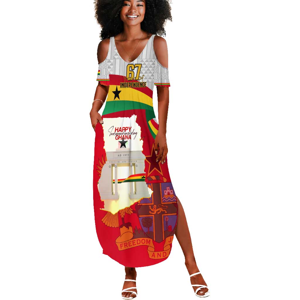 Ghana Independence Day Summer Maxi Dress Gana Map Happy 67 Years Anniversary