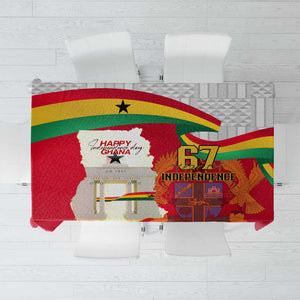 Ghana Independence Day Tablecloth Gana Map Happy 67 Years Anniversary