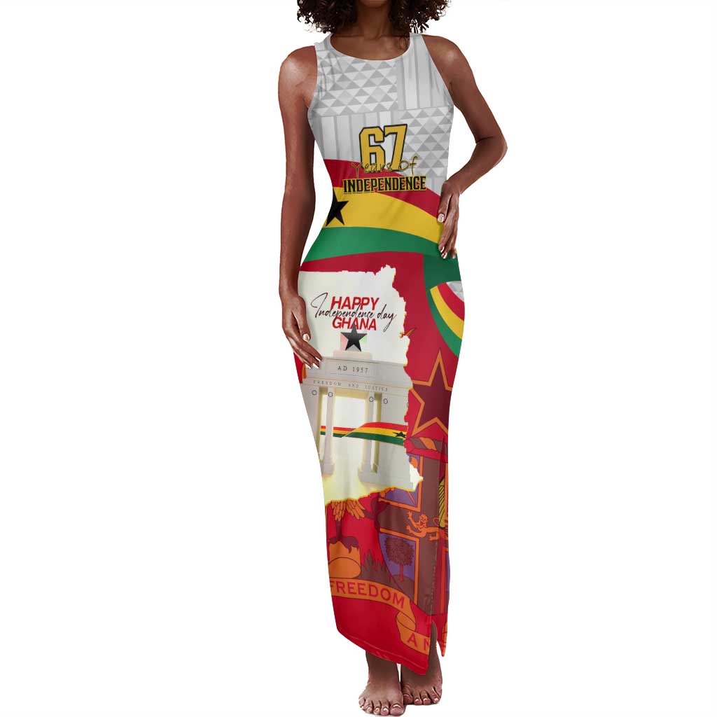 Ghana Independence Day Tank Maxi Dress Gana Map Happy 67 Years Anniversary