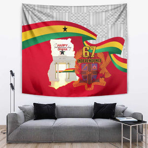 Ghana Independence Day Tapestry Gana Map Happy 67 Years Anniversary