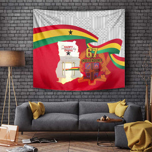 Ghana Independence Day Tapestry Gana Map Happy 67 Years Anniversary