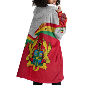 Ghana Independence Day Wearable Blanket Hoodie Gana Map Happy 67 Years Anniversary