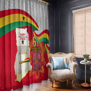 Ghana Independence Day Window Curtain Gana Map Happy 67 Years Anniversary