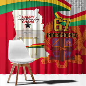 Ghana Independence Day Window Curtain Gana Map Happy 67 Years Anniversary