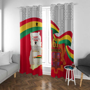 Ghana Independence Day Window Curtain Gana Map Happy 67 Years Anniversary