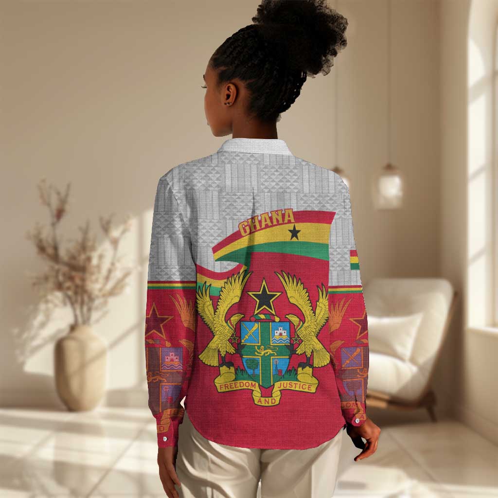 Ghana Independence Day Women Casual Shirt Gana Map Happy 67 Years Anniversary LT14