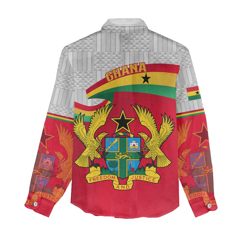 Ghana Independence Day Women Casual Shirt Gana Map Happy 67 Years Anniversary LT14