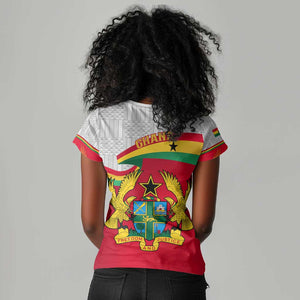 Ghana Independence Day Women V-Neck T-Shirt Gana Map Happy 67 Years Anniversary