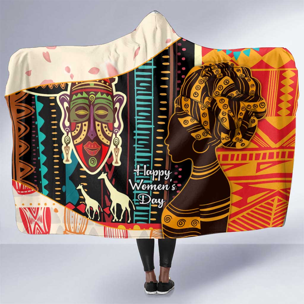 Africa International Women Day Hooded Blanket African Pattern