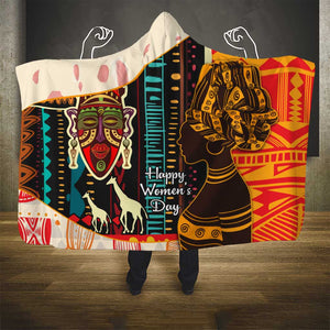 Africa International Women Day Hooded Blanket African Pattern