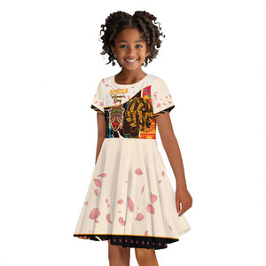 Africa International Women Day Kid Short Sleeve Dress African Pattern