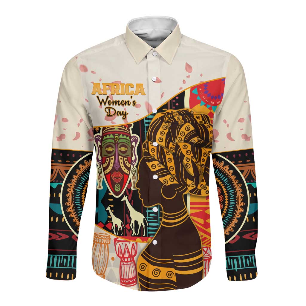 Africa International Women Day Long Sleeve Button Shirt African Pattern