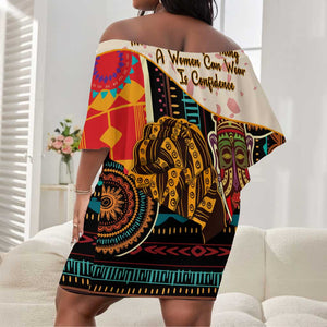 Africa International Women Day Off Shoulder Short Dress African Pattern LT14