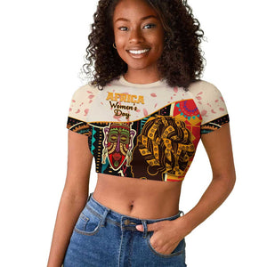 Africa International Women Day Raglan Cropped T shirt African Pattern