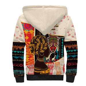 Africa International Women Day Sherpa Hoodie African Pattern