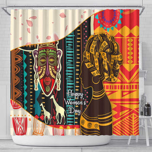 Africa International Women Day Shower Curtain African Pattern