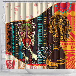 Africa International Women Day Shower Curtain African Pattern