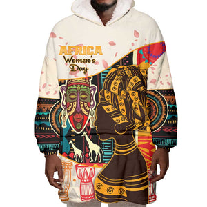 Africa International Women Day Wearable Blanket Hoodie African Pattern