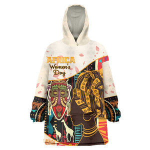 Africa International Women Day Wearable Blanket Hoodie African Pattern