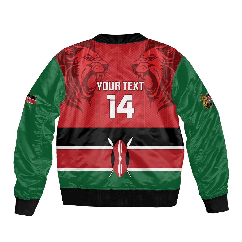 Custom Kenya Football Bomber Jacket Go Harambee Stars African Pattern