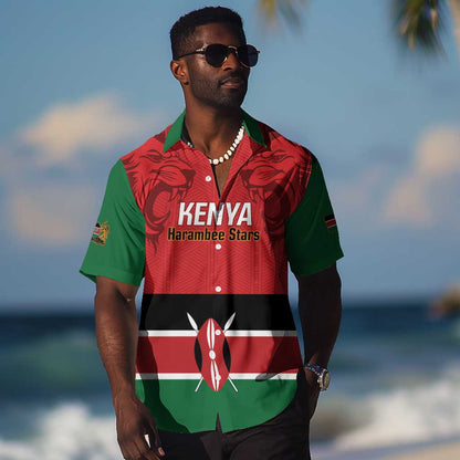 Custom Kenya Football Hawaiian Shirt Go Harambee Stars African Pattern