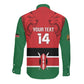 Custom Kenya Football Long Sleeve Button Shirt Go Harambee Stars African Pattern