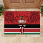 Custom Kenya Football Rubber Doormat Go Harambee Stars African Pattern