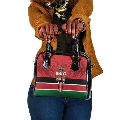 Custom Kenya Football Shoulder Handbag Go Harambee Stars African Pattern