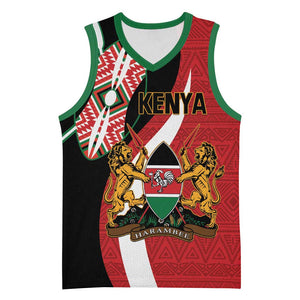Custom Kenya Football Basketball Jersey Maasai Shield Coat Of Arms Style LT14