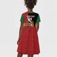 Custom Kenya Football Kid Short Sleeve Dress Maasai Shield Coat Of Arms Style