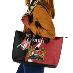 Custom Kenya Football Leather Tote Bag Maasai Shield Coat Of Arms Style