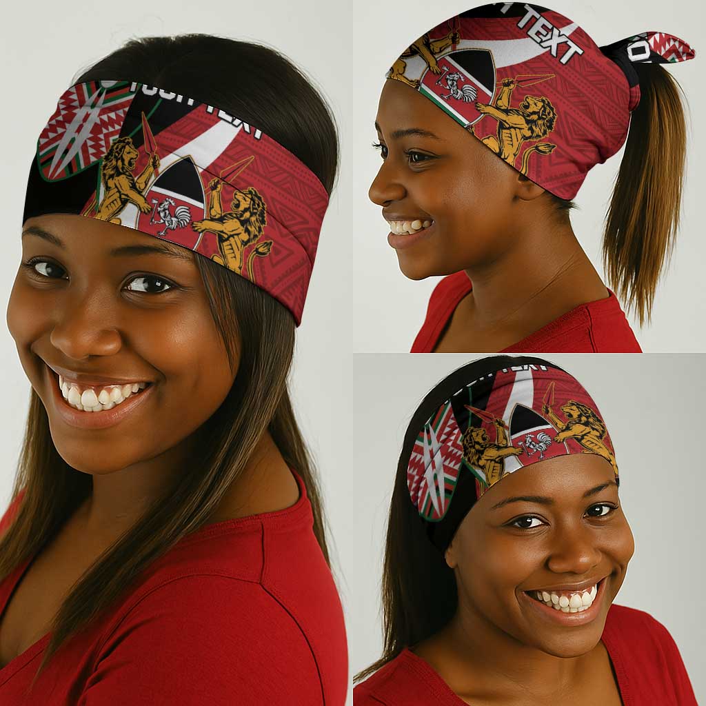 Custom Kenya Football Neck Gaiter Maasai Shield Coat Of Arms Style LT14