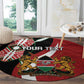 Custom Kenya Football Round Carpet Maasai Shield Coat Of Arms Style